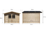Abri de jardin bois 9.4 m² "Lys" - 320 x 298 x 225 cm - 28 mm