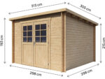 Abri de jardin en bois monopente "Rowan" - 9,5 m² - 28 mm - Beige