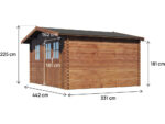 Abri de jardin en bois traité marron autoclave "Valmont" - 14 m² -28 mm