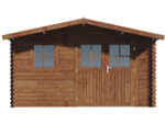Abri de jardin en bois traité marron autoclave "Valmont" - 14 m² -28 mm