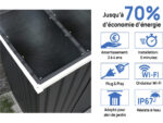 Abri de jardin métal - "Vegas"- 15 m² avec panneaux solaires - Gris